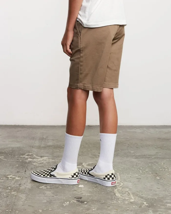 RVCA Shorts Boys Weekday Stretch Short Dark Khaki 8211 Boys