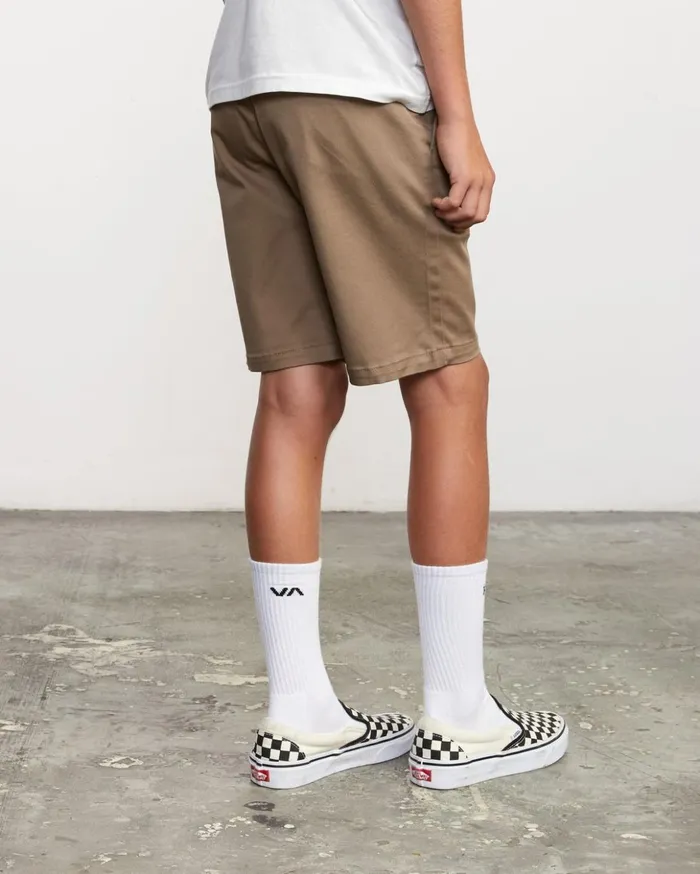 RVCA Shorts Boys Weekday Stretch Short Dark Khaki 8211 Boys