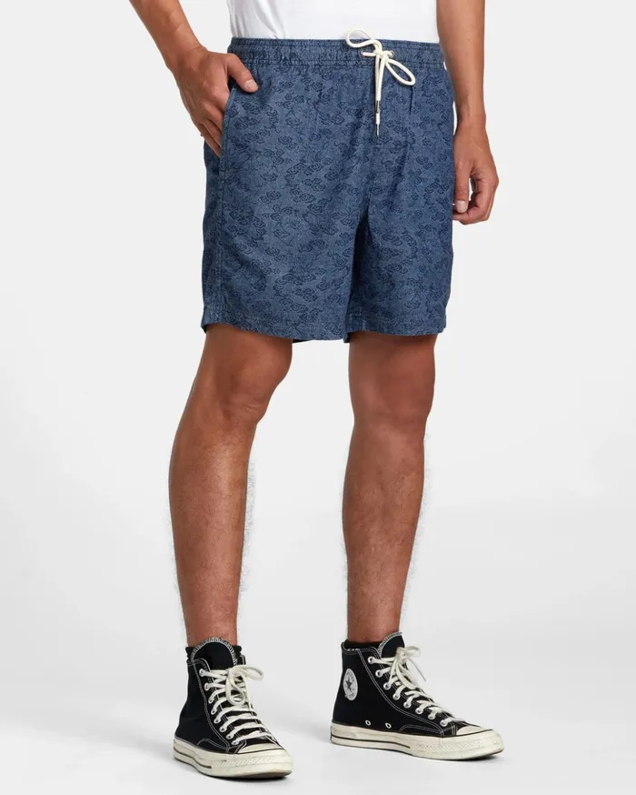 RVCA Shorts Hybrids Escape Dragon 17034 Elastic Shorts Blue 8211 Men