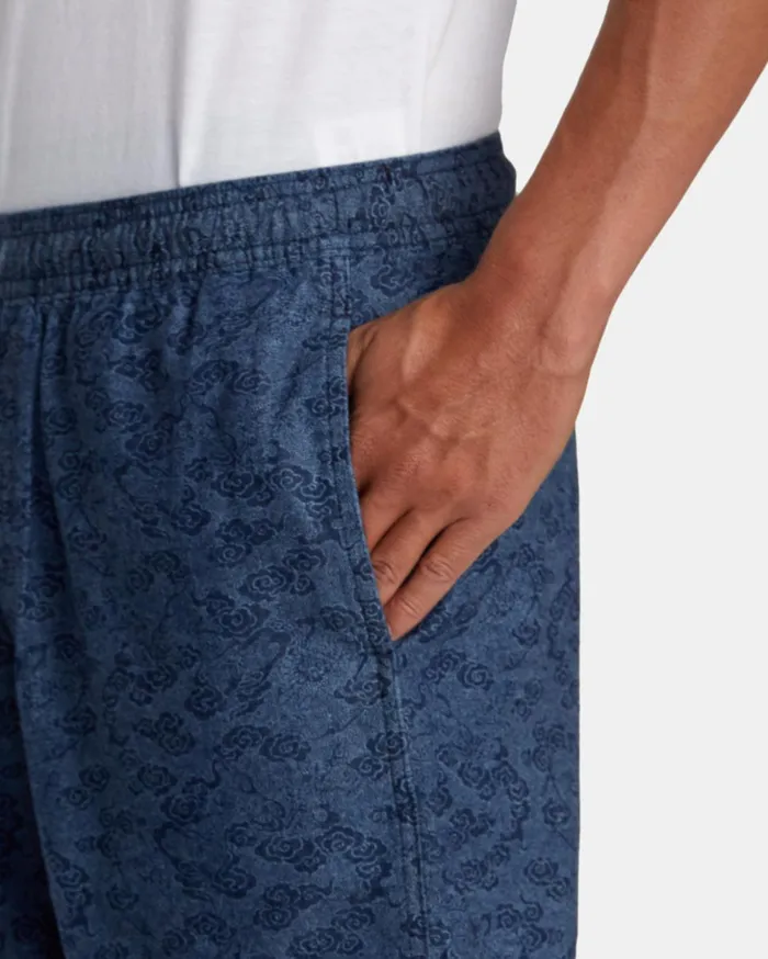RVCA Shorts Hybrids Escape Dragon 17034 Elastic Shorts Blue 8211 Men