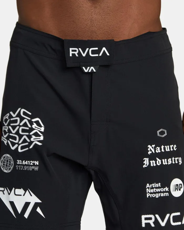 RVCA Shorts Hybrids Fight Scrapper Elastic Waist Walkshorts 15034 Black All Brand 2 8211 Men