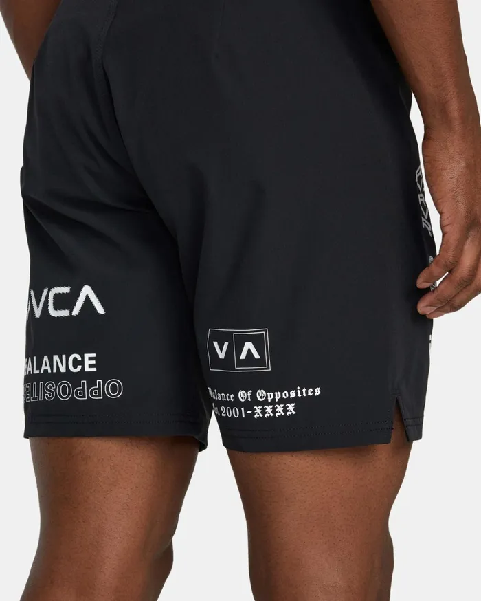 RVCA Shorts Hybrids Fight Scrapper Elastic Waist Walkshorts 15034 Black All Brand 2 8211 Men