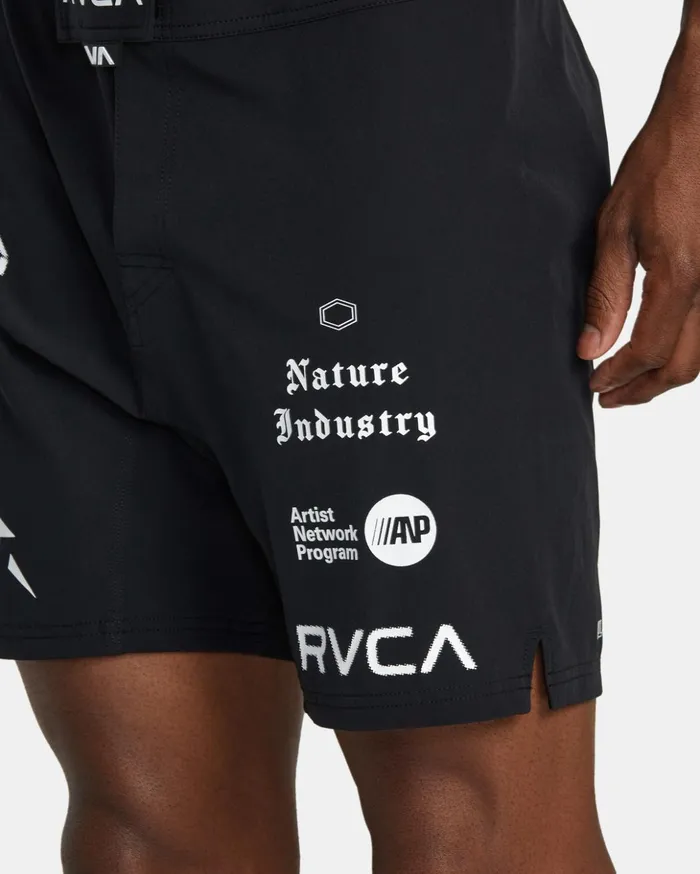 RVCA Shorts Hybrids Fight Scrapper Elastic Waist Walkshorts 15034 Black All Brand 2 8211 Men