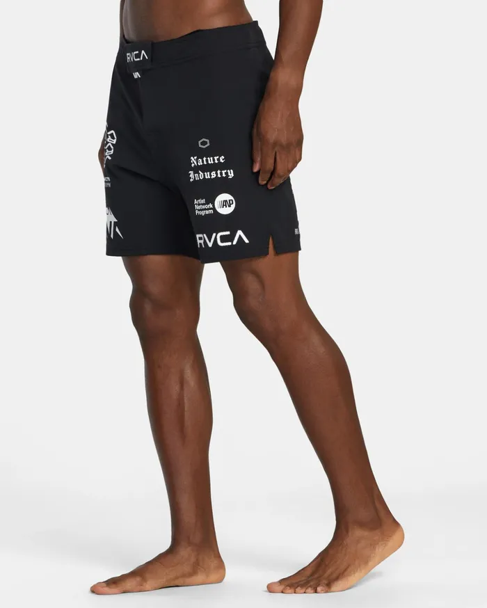 RVCA Shorts Hybrids Fight Scrapper Elastic Waist Walkshorts 15034 Black All Brand 2 8211 Men