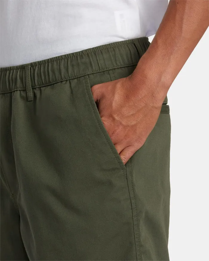RVCA Shorts Hybrids Recession Collection Americana Elasticized 20034 Shorts Olive 8211 Men RVCA Shorts Hybrids Recession Collection Americana Elasticized 20034 Shorts Olive 8211 Men