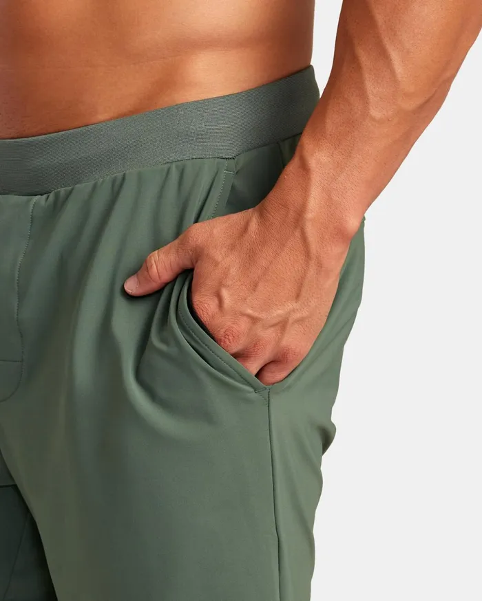 RVCA Shorts Hybrids VA Sport Trainer Elastic Waist Shorts Dark Cactus 8211 Men RVCA Shorts Hybrids VA Sport Trainer Elastic Waist Shorts Dark Cactus 8211 Men