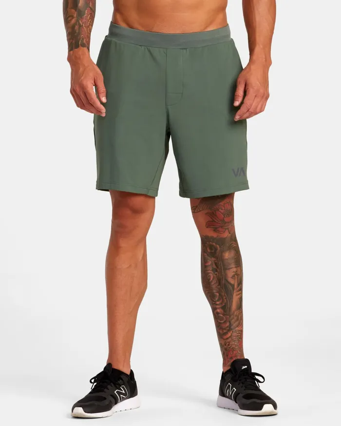RVCA Shorts Hybrids VA Sport Trainer Elastic Waist Shorts Dark Cactus 8211 Men RVCA Shorts Hybrids VA Sport Trainer Elastic Waist Shorts Dark Cactus 8211 Men