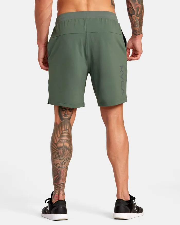 RVCA Shorts Hybrids VA Sport Trainer Elastic Waist Shorts Dark Cactus 8211 Men RVCA Shorts Hybrids VA Sport Trainer Elastic Waist Shorts Dark Cactus 8211 Men