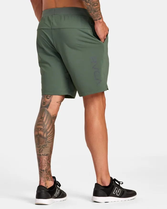 RVCA Shorts Hybrids VA Sport Trainer Elastic Waist Shorts Dark Cactus 8211 Men RVCA Shorts Hybrids VA Sport Trainer Elastic Waist Shorts Dark Cactus 8211 Men