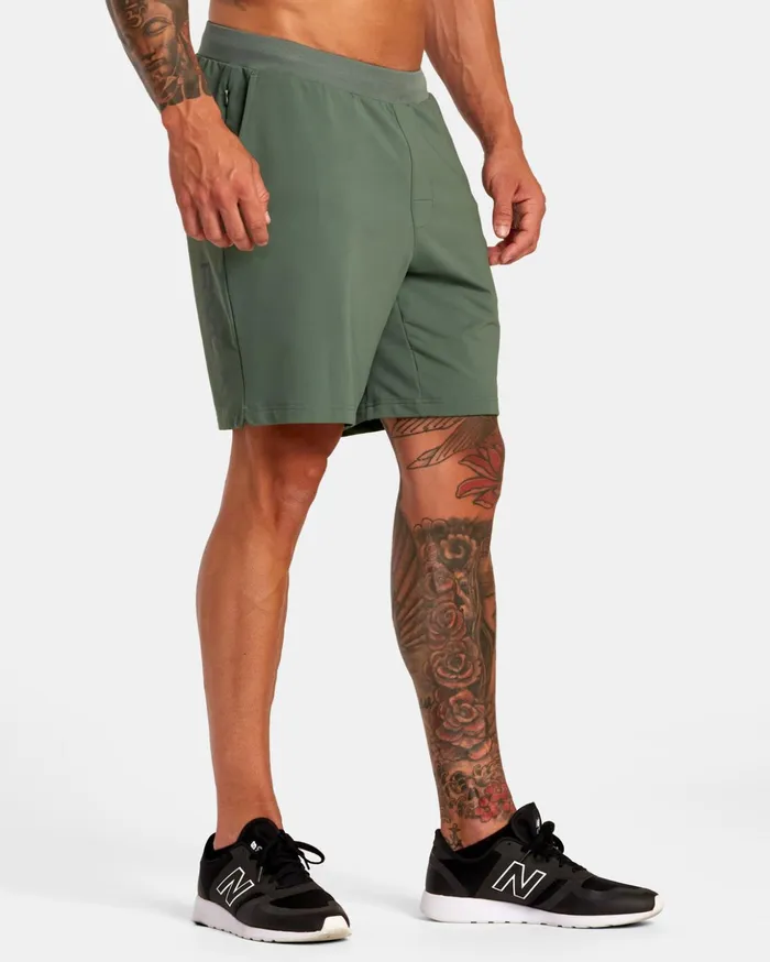 RVCA Shorts Hybrids VA Sport Trainer Elastic Waist Shorts Dark Cactus 8211 Men RVCA Shorts Hybrids VA Sport Trainer Elastic Waist Shorts Dark Cactus 8211 Men