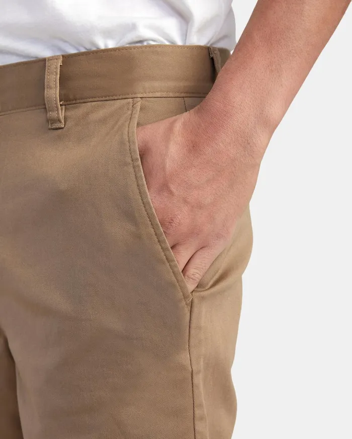 RVCA Shorts Hybrids Weekend Stretch Chino Shorts 20034 Dark Khaki 8211 Men