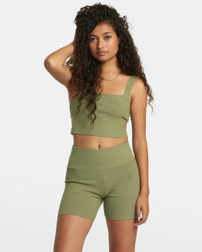 RVCA Shorts Skirts Rose Namajunas Fever Sweat Shorts Aloe 8211 Women