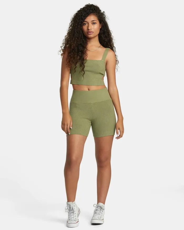 RVCA Shorts Skirts Rose Namajunas Fever Sweat Shorts Aloe 8211 Women