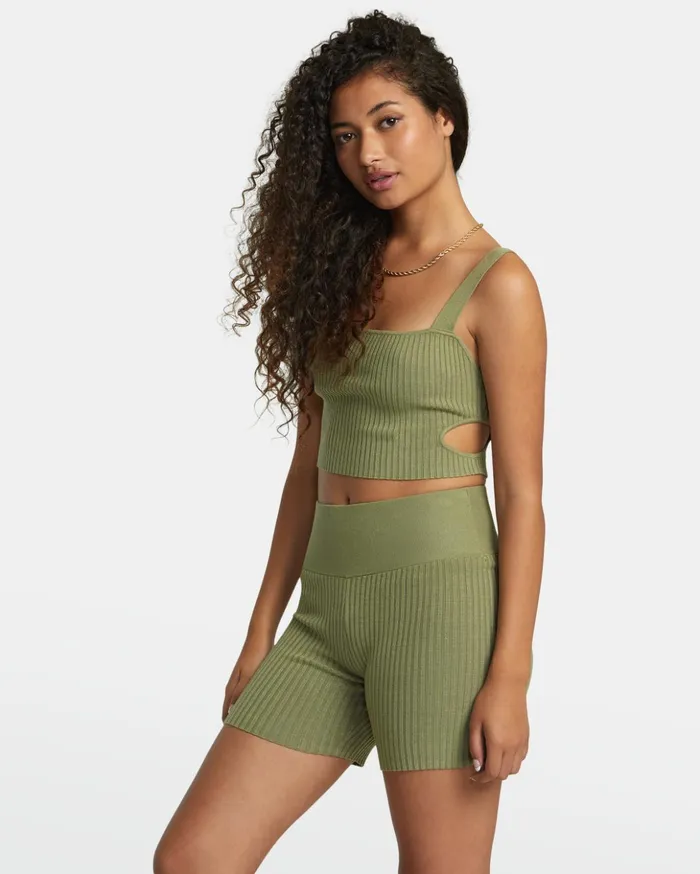 RVCA Shorts Skirts Rose Namajunas Fever Sweat Shorts Aloe 8211 Women