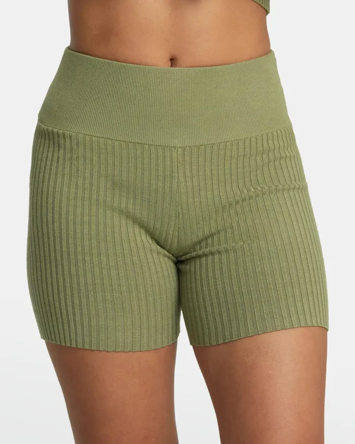 RVCA Shorts Skirts Rose Namajunas Fever Sweat Shorts Aloe 8211 Women