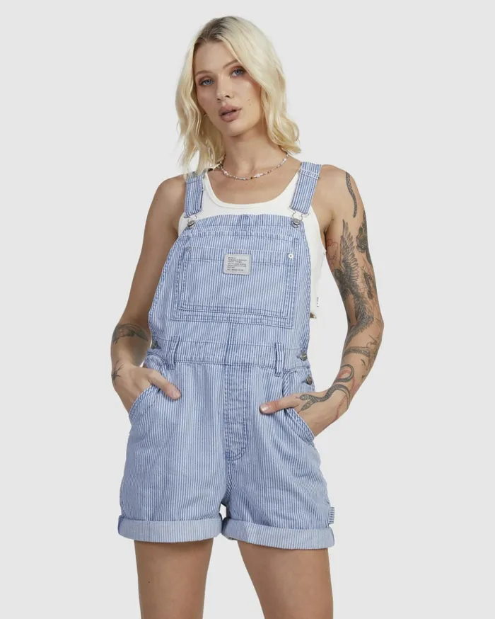 RVCA Shorts Skirts Sloucher Overall Dungaree Shorts Coast 8211 Women