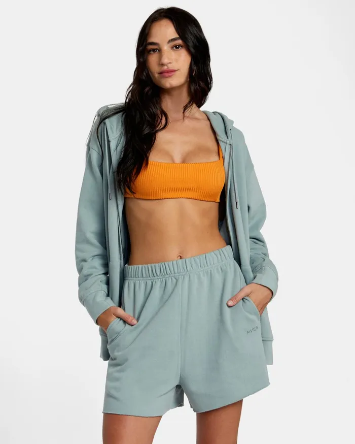 RVCA Shorts Skirts Sunday Test Drive Peached Sweat Shorts Shale 8211 Women