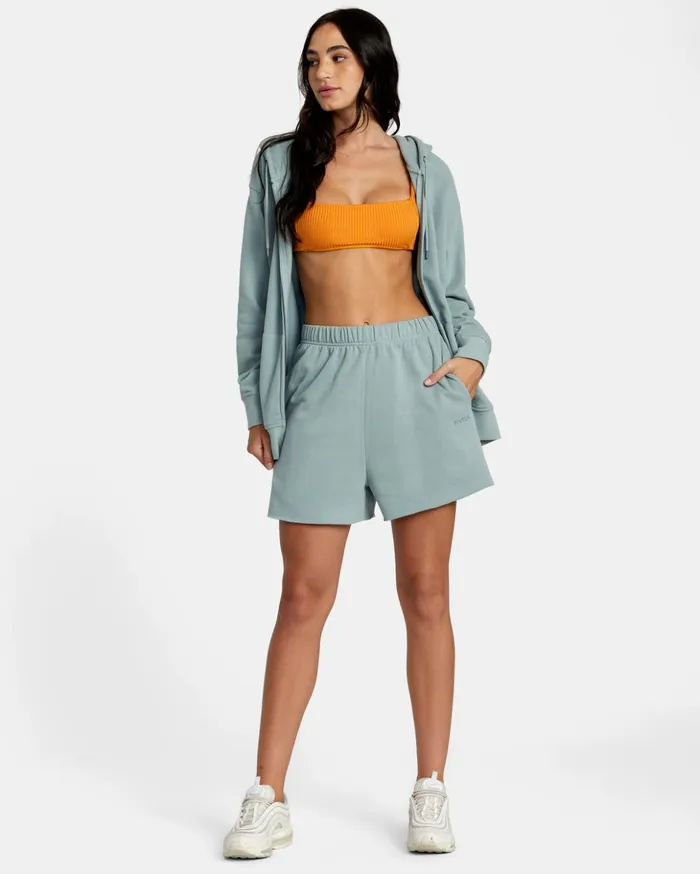 RVCA Shorts Skirts Sunday Test Drive Peached Sweat Shorts Shale 8211 Women