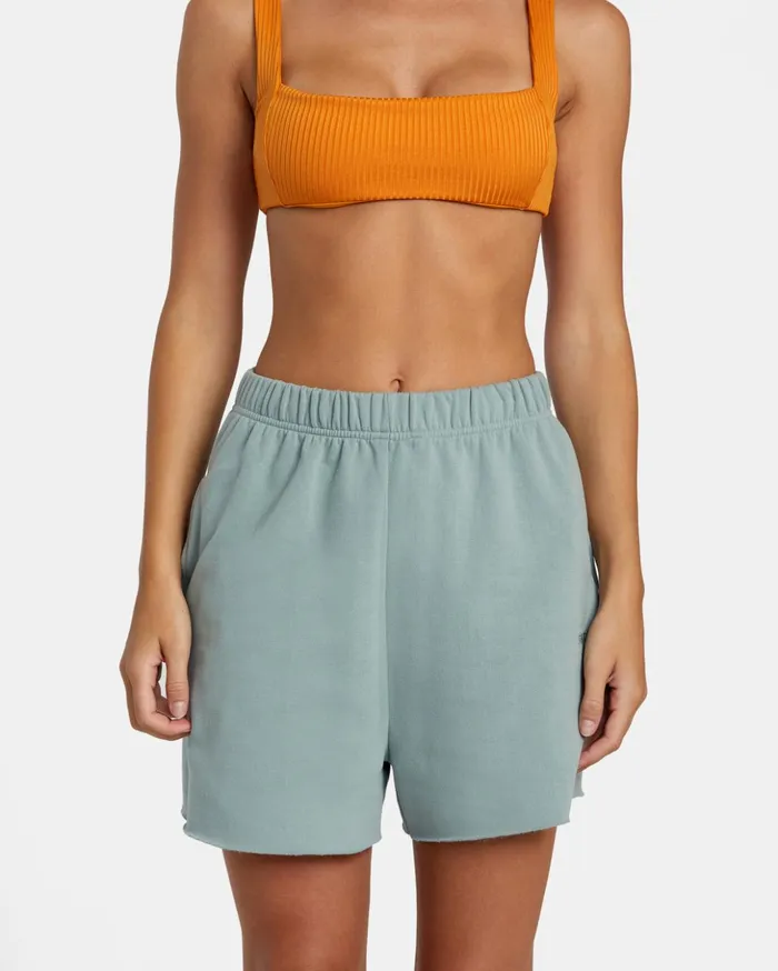RVCA Shorts Skirts Sunday Test Drive Peached Sweat Shorts Shale 8211 Women