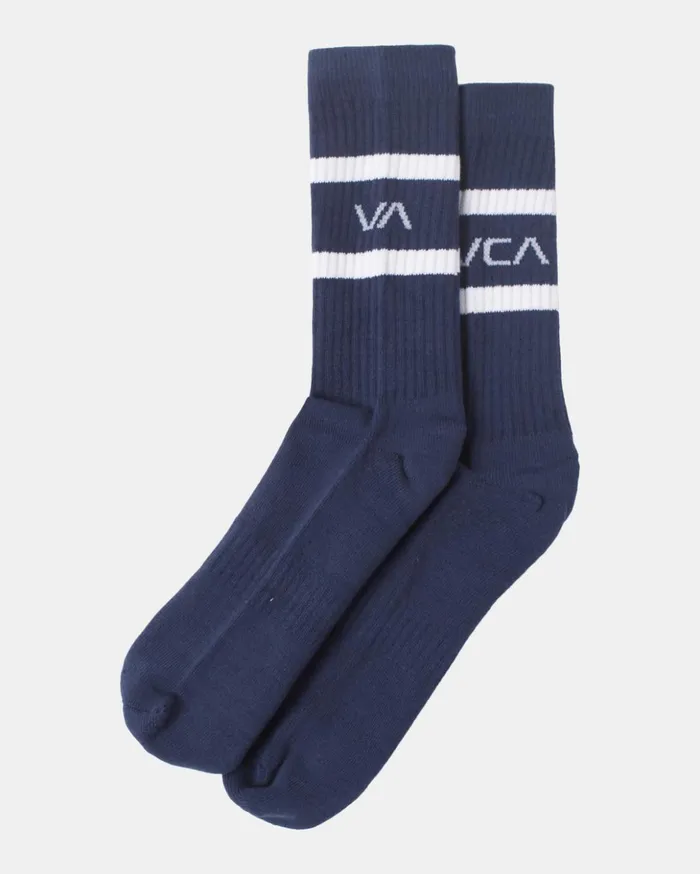 RVCA Socks 2 Pack Striped Crew Socks Denim 8211 Men