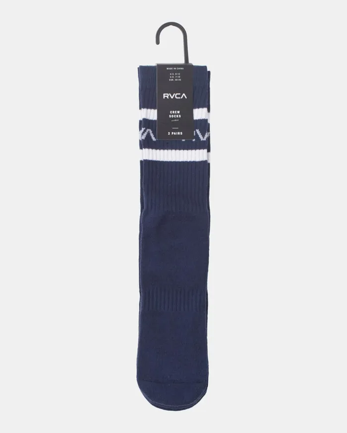 RVCA Socks 2 Pack Striped Crew Socks Denim 8211 Men