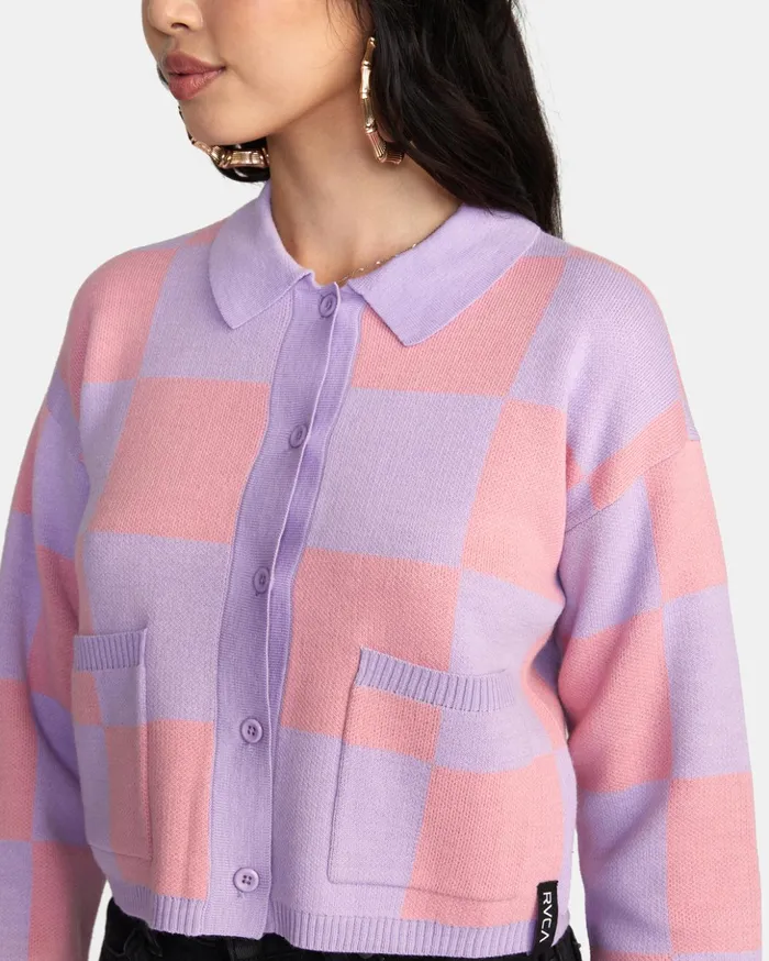 RVCA Sweaters Brady Cardigan Sweater Lavender 8211 Women