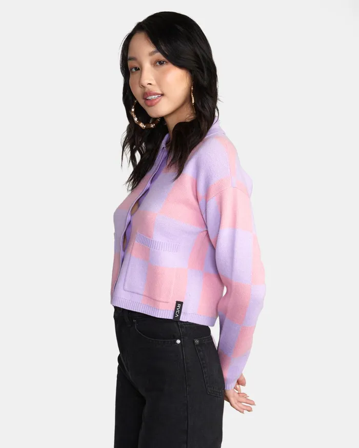 RVCA Sweaters Brady Cardigan Sweater Lavender 8211 Women