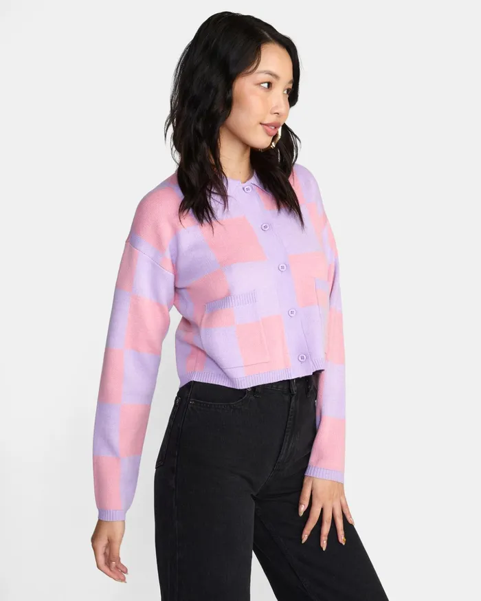 RVCA Sweaters Brady Cardigan Sweater Lavender 8211 Women
