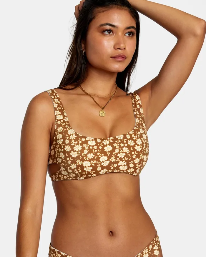 RVCA Swim New Arrivals Micro Magic Reversible Bra Bikini Top Shale 8211 Women