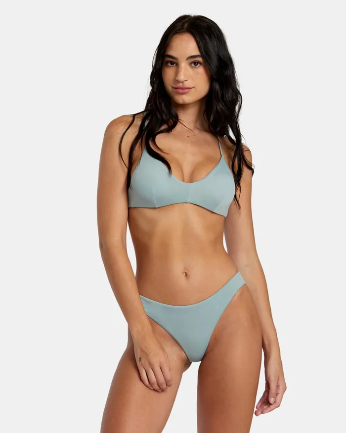 RVCA Swim New Arrivals Solid Crossback Bikini Top Shale 8211 Women