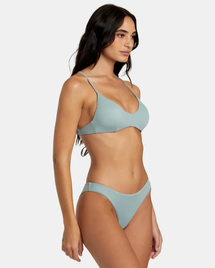 RVCA Swim New Arrivals Solid Crossback Bikini Top Shale 8211 Women