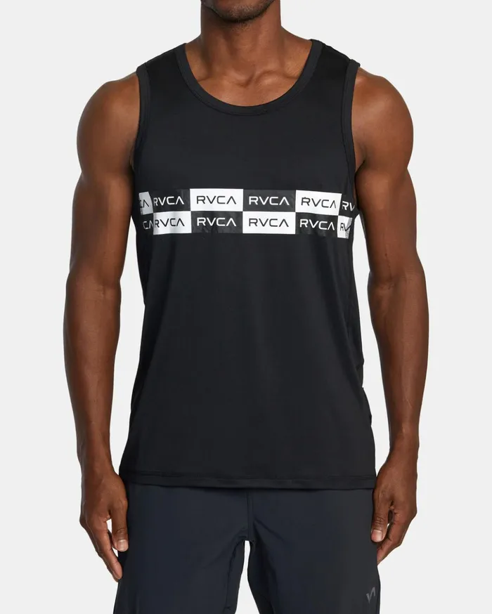 RVCA Tank Tops Sport Vent Tank Top Whiteblack 8211 Men