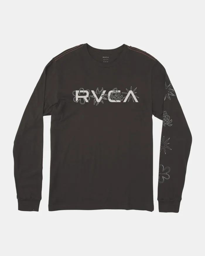 RVCA Tees Tanks Boy039s Big Bloom Long Sleeve TShirt Pirate Black 8211 Boys