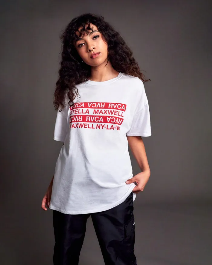 RVCA Tees Tanks Explicit Graphic Tee White 8211 Women