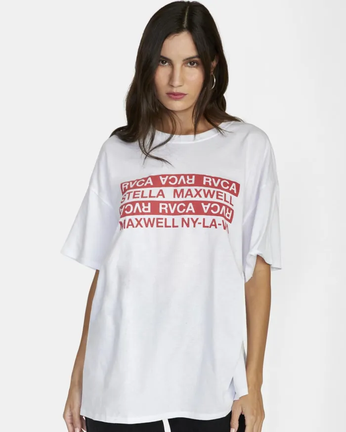 RVCA Tees Tanks Explicit Graphic Tee White 8211 Women