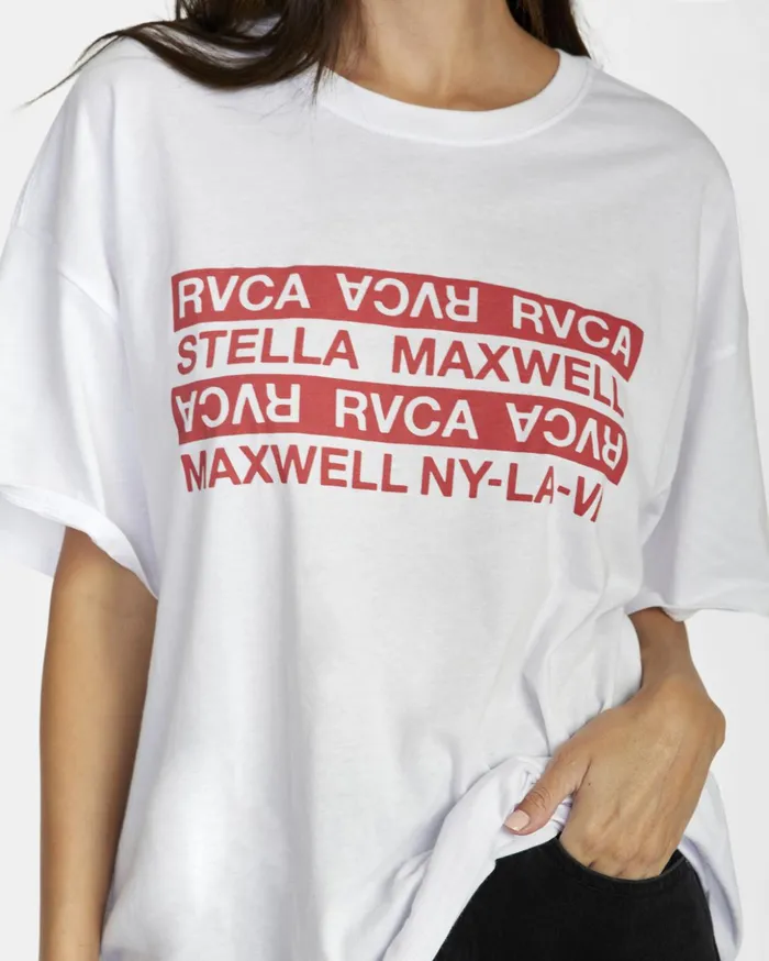 RVCA Tees Tanks Explicit Graphic Tee White 8211 Women