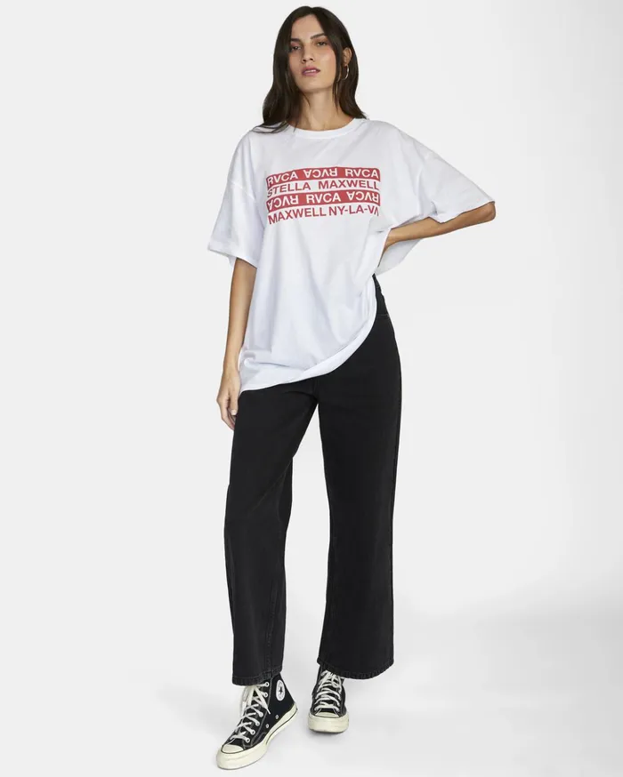 RVCA Tees Tanks Explicit Graphic Tee White 8211 Women