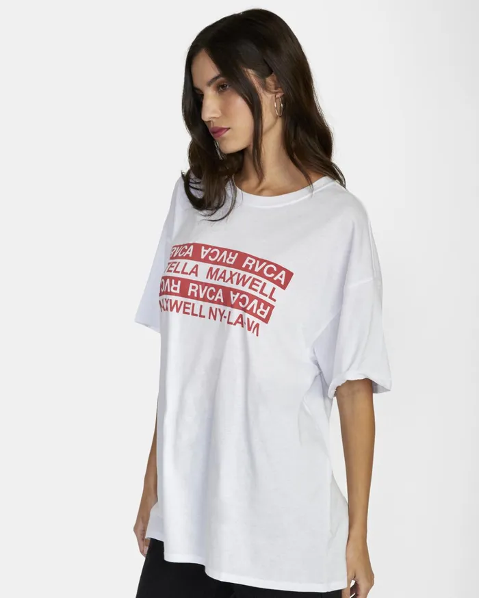 RVCA Tees Tanks Explicit Graphic Tee White 8211 Women