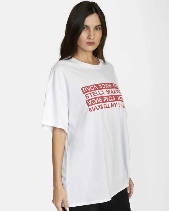 RVCA Tees Tanks Explicit Graphic Tee White 8211 Women