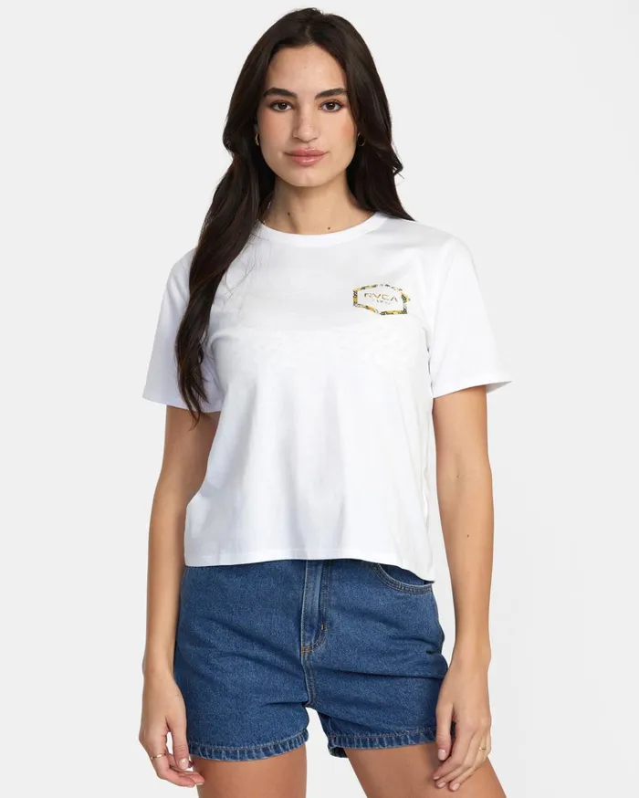 RVCA Tees Tanks Hawaii Hex TShirt White 8211 Women