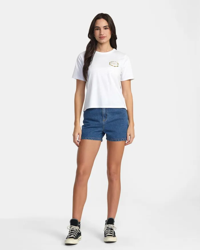 RVCA Tees Tanks Hawaii Hex TShirt White 8211 Women