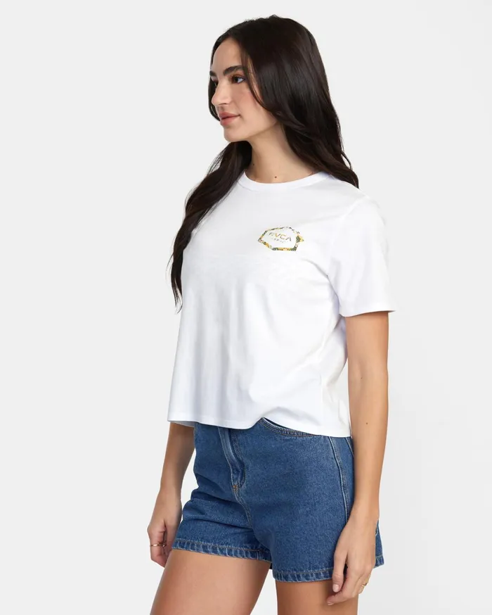 RVCA Tees Tanks Hawaii Hex TShirt White 8211 Women