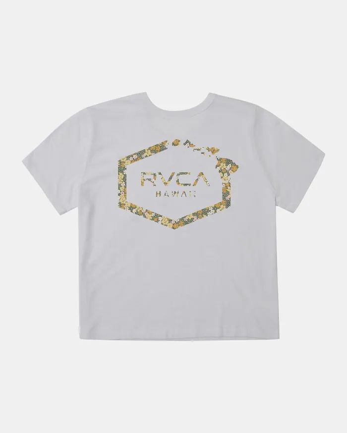 RVCA Tees Tanks Hawaii Hex TShirt White 8211 Women