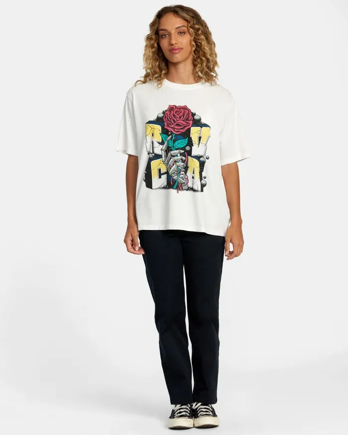 RVCA Tees Tanks Mandroid Tee Vintage White 8211 Women