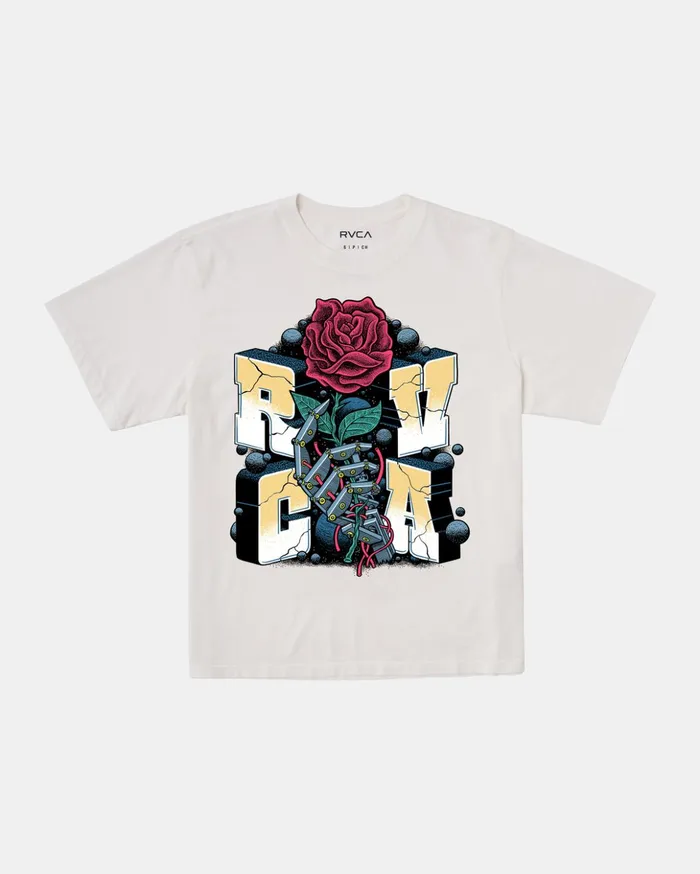 RVCA Tees Tanks Mandroid Tee Vintage White 8211 Women