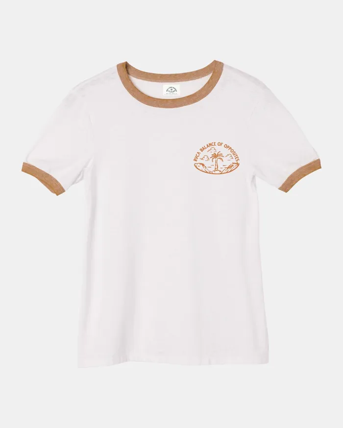 RVCA Tees Tanks Rose Machado Encinitas Tee Vintage White 8211 Women