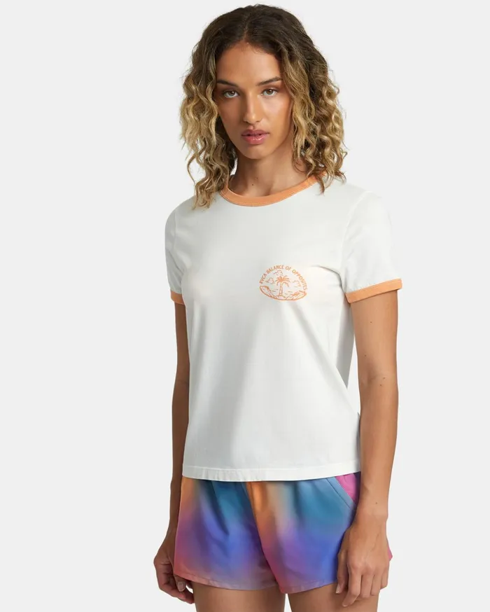 RVCA Tees Tanks Rose Machado Encinitas Tee Vintage White 8211 Women