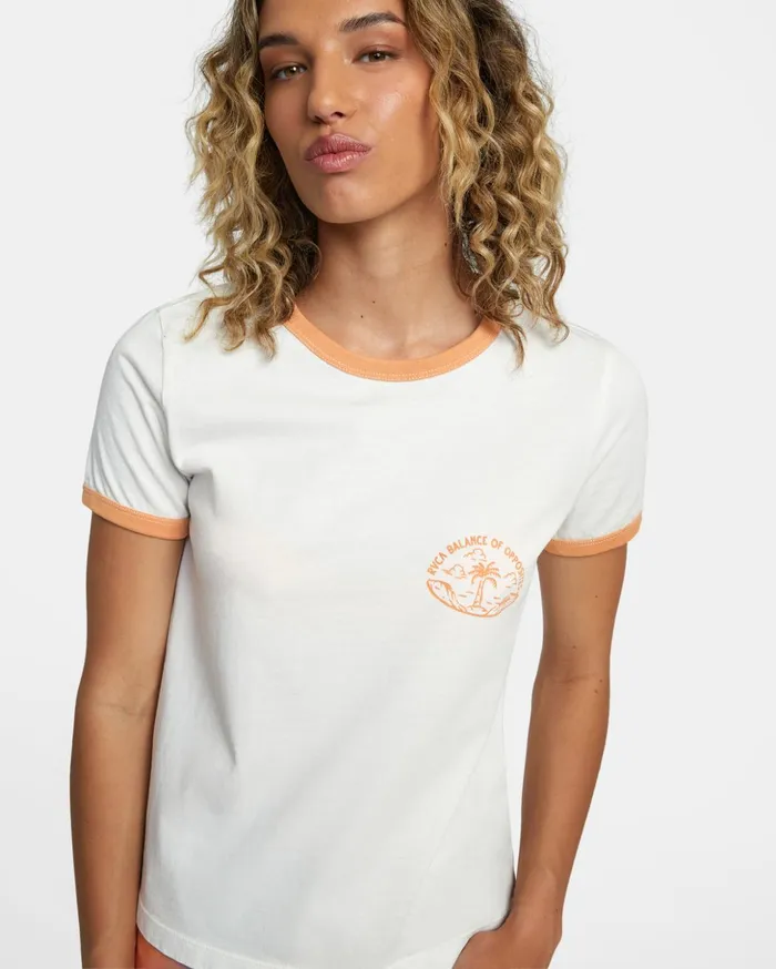 RVCA Tees Tanks Rose Machado Encinitas Tee Vintage White 8211 Women