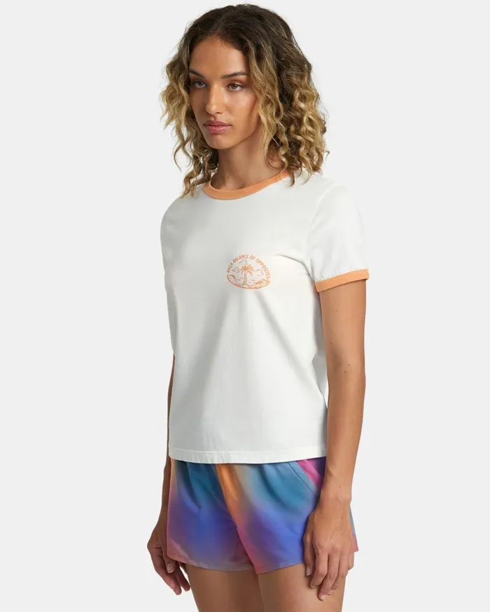RVCA Tees Tanks Rose Machado Encinitas Tee Vintage White 8211 Women