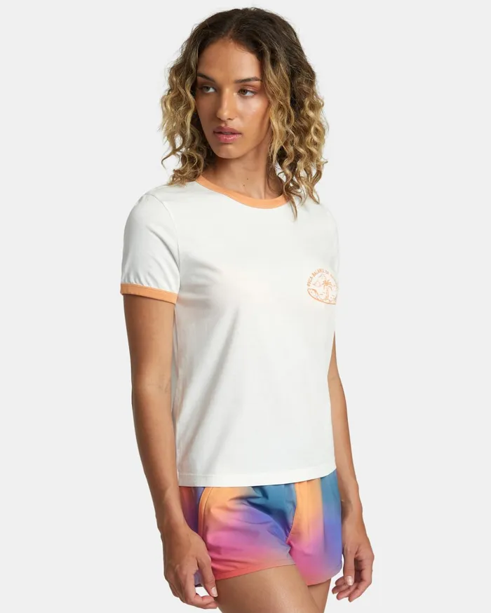 RVCA Tees Tanks Rose Machado Encinitas Tee Vintage White 8211 Women